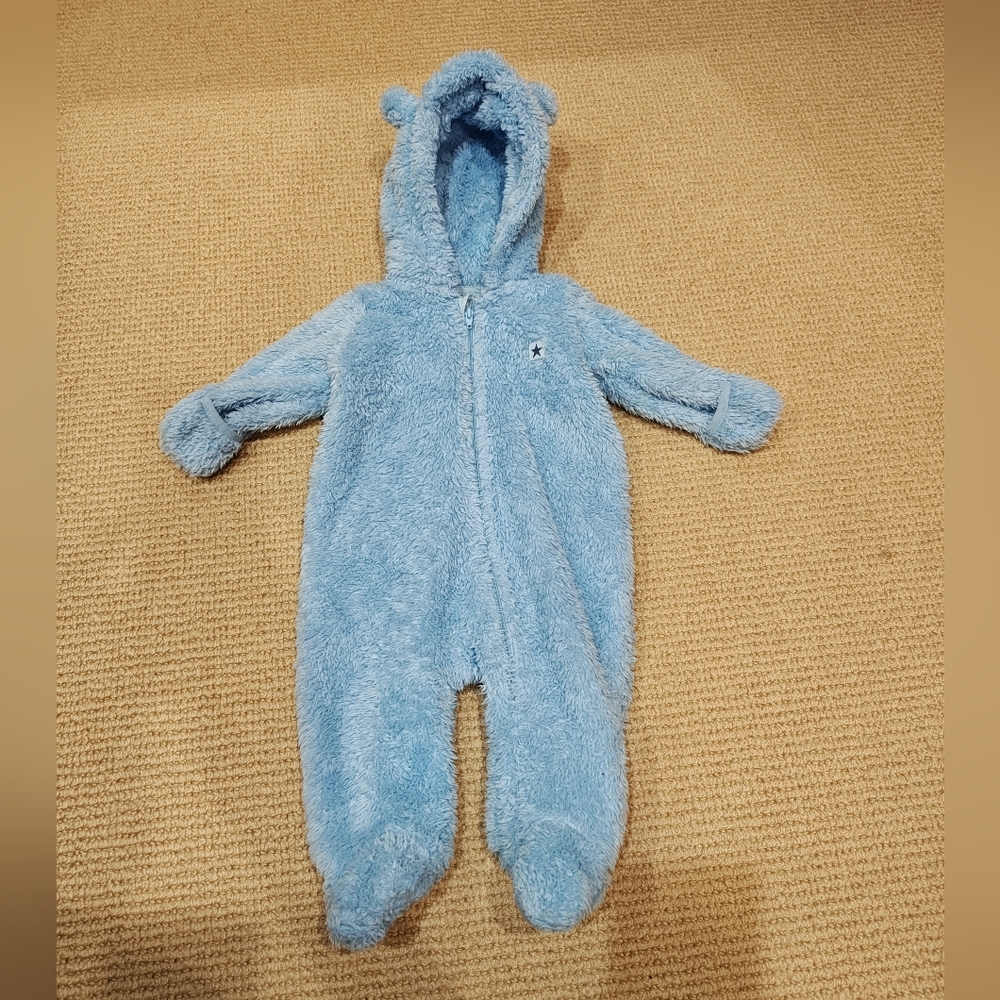 Cozy Blue Fleece Kids One Piece 3-6mo
